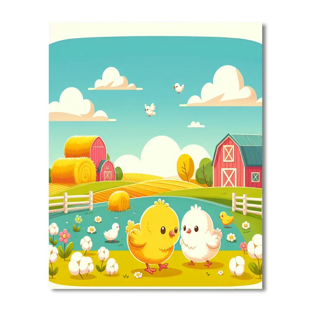Charming Chick Adventure Paint By Numbers Art
