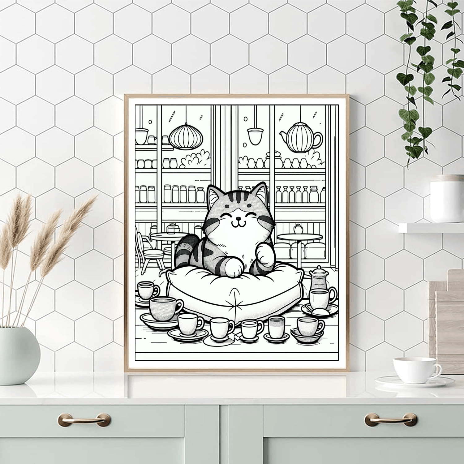 Charming Cat Café DIY Paint By Numbers