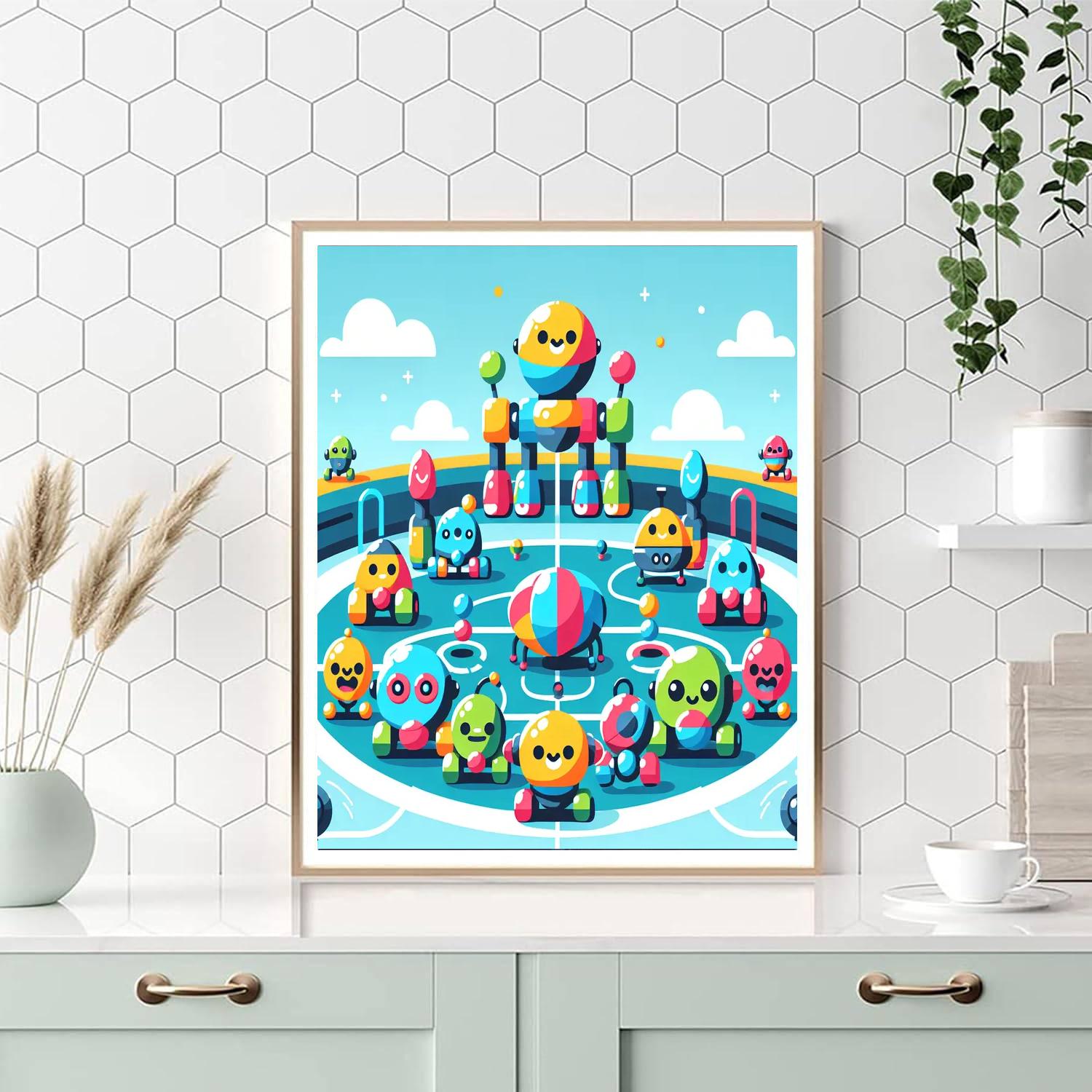 Epic Robot Battle Arena Numbered Painting Kits