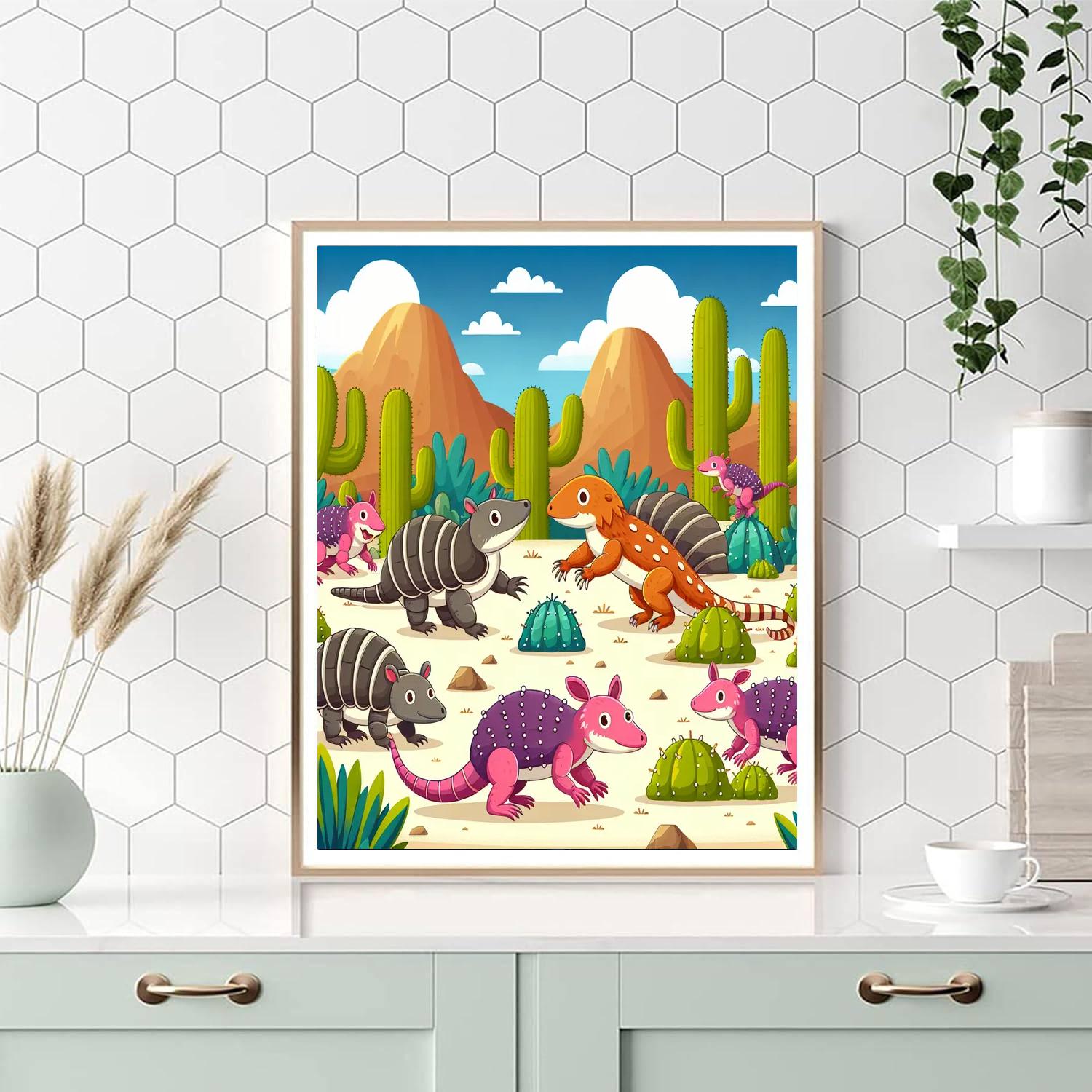 Cactus Critter Reunion Number Painting