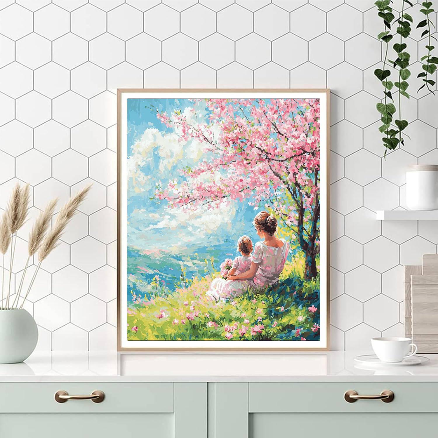 Together Under The Cherry Blossoms Paint By Color