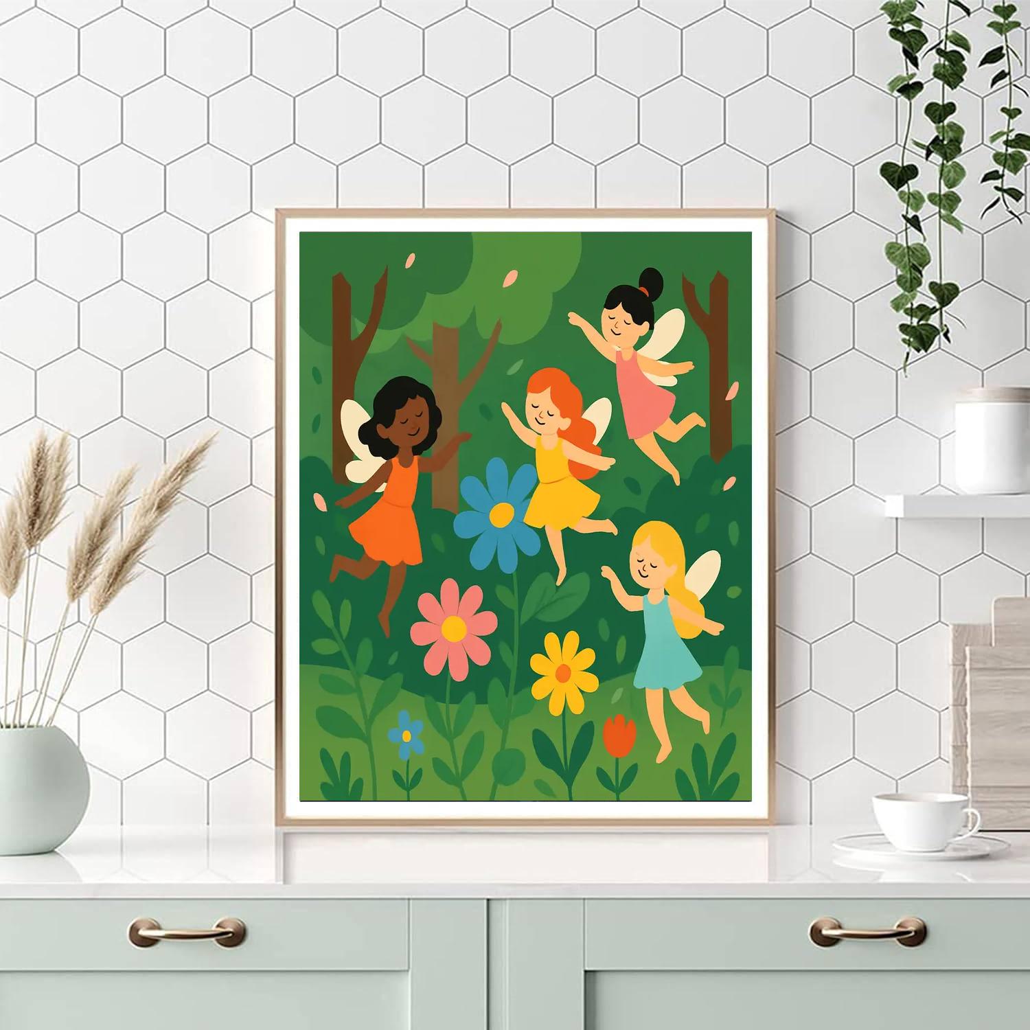 Forest Fairies Dance DIY Paint By Numbers