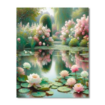 Monet's Garden Reflection Painting By Numbers Kit
