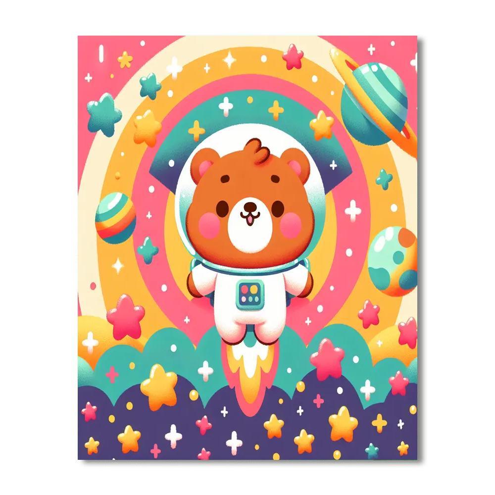 Galaxy Explorer Bear Painting By Numbers Kit