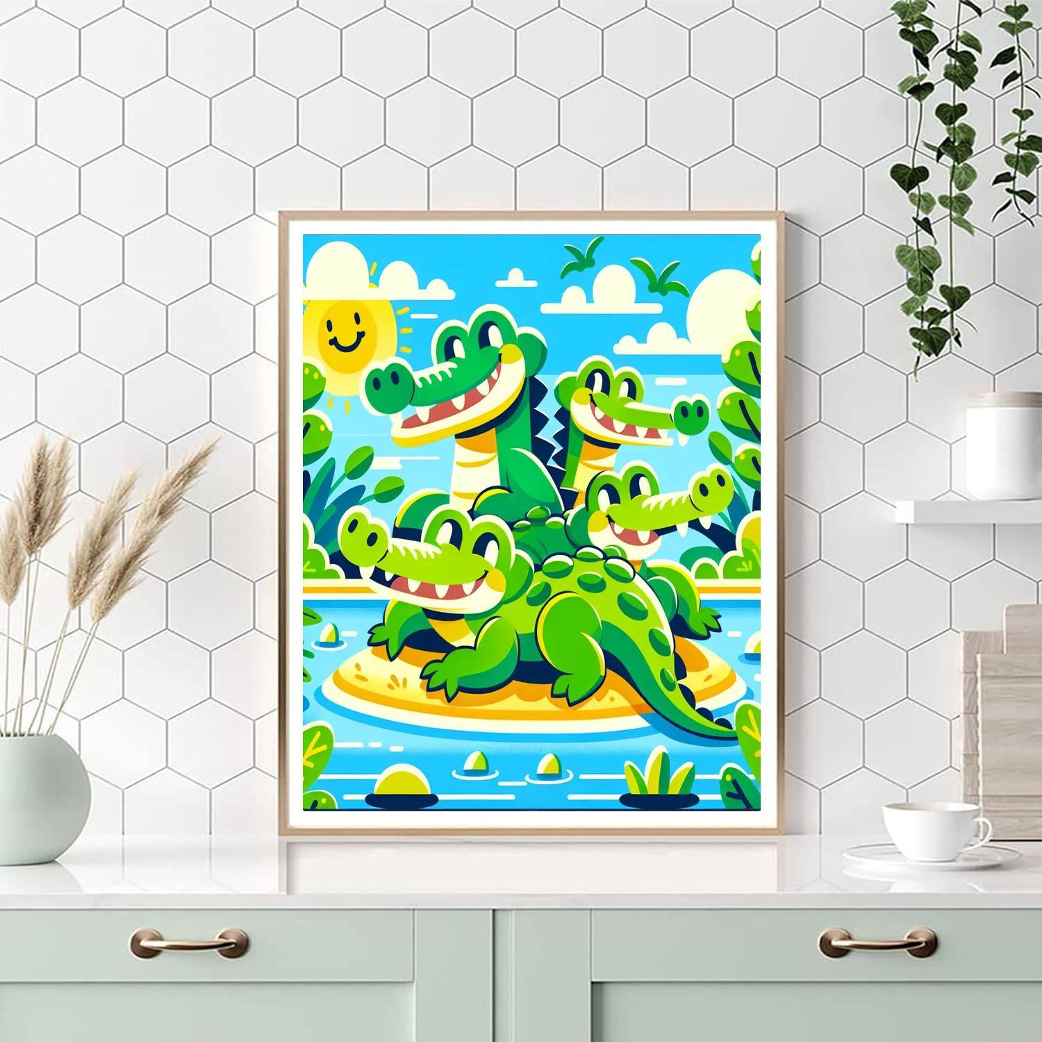 Colorful Crocodiles Paint By Number