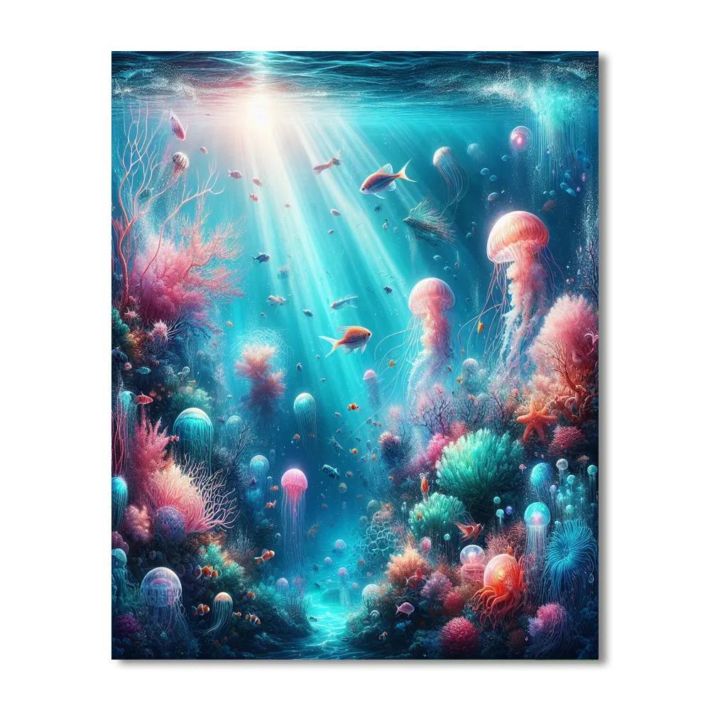 Mermaid's Ocean Sanctuary Paint By Numbers Art