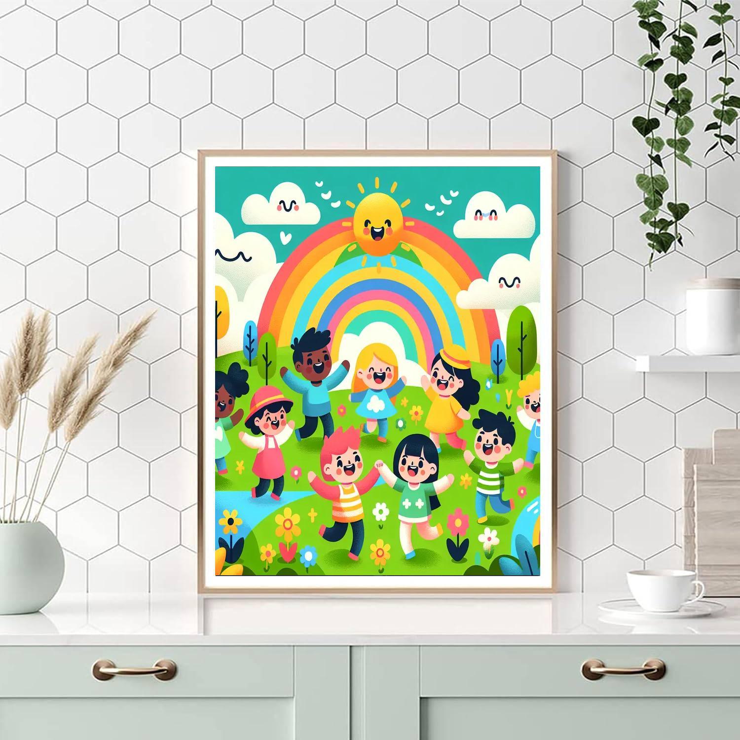 Happy Rainbow World DIY Paint By Numbers