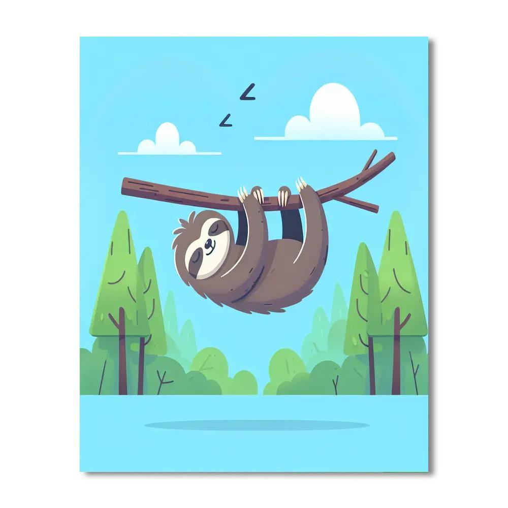Snoozy Sloth Numbered Painting Kits