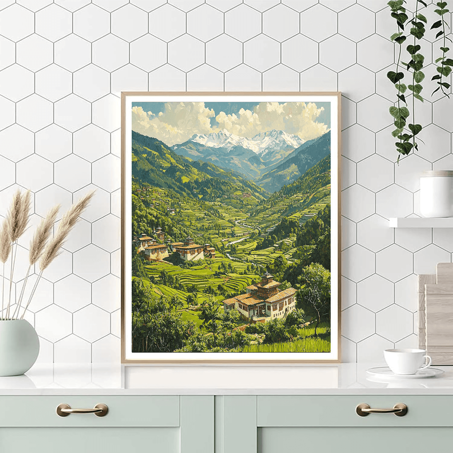 Bhutan's Paro Valley Paint By Numbers Kits