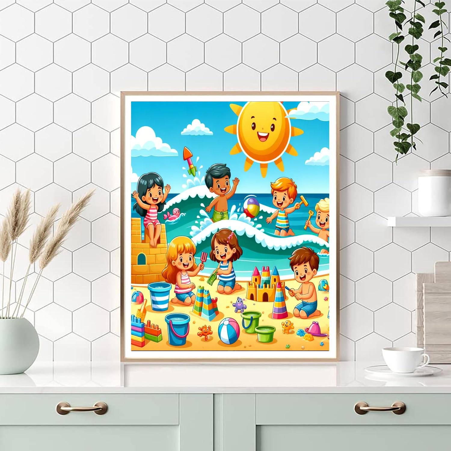 Bright And Bubbly Beach Day Painting By Numbers Kit