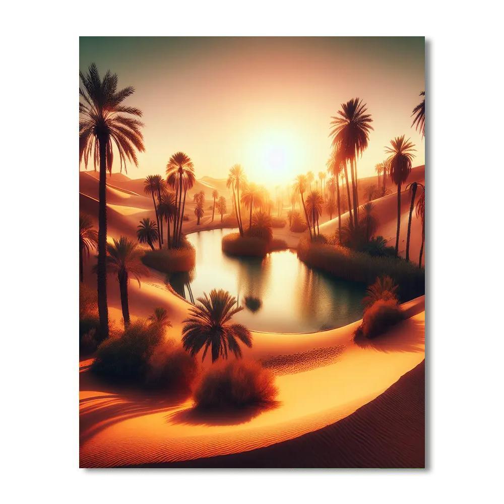 Beautiful Desert Oasis Painting Number Kit
