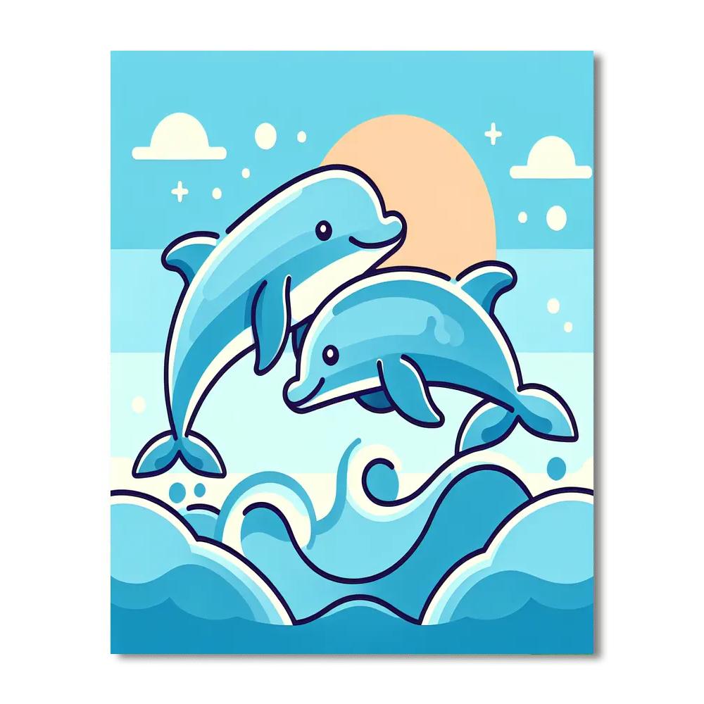 Underwater Dolphin Show Painting By Numbers Kit