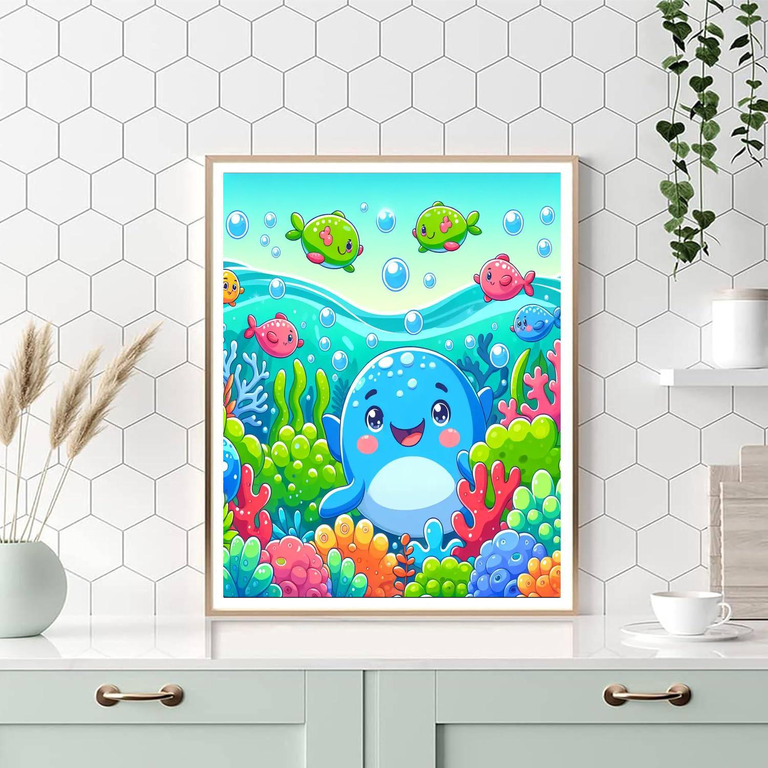 Colorful Creatures Of The Ocean Painting Number Kit