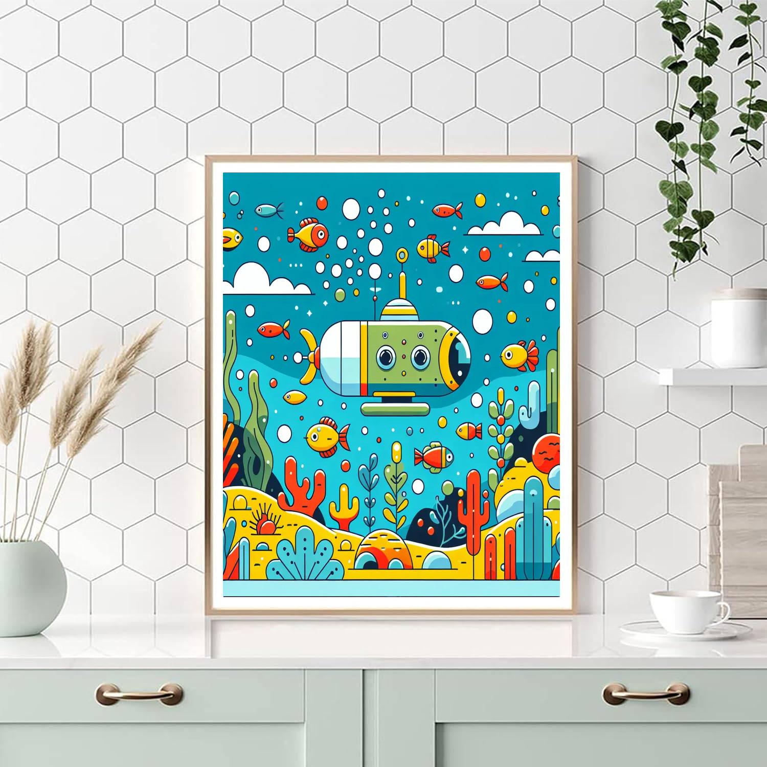 Underwater Robot Adventure Paint By Numbers