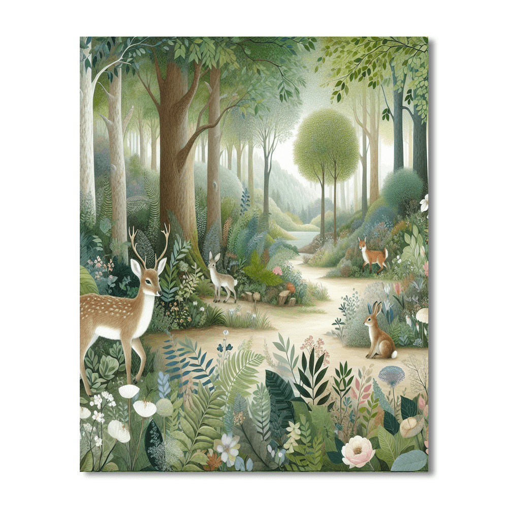 Charming Woodland Escape Painting Number Kit