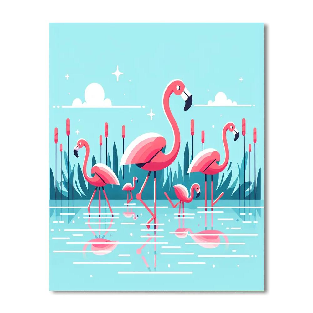 Friendly Flamingos Numbered Painting Kits