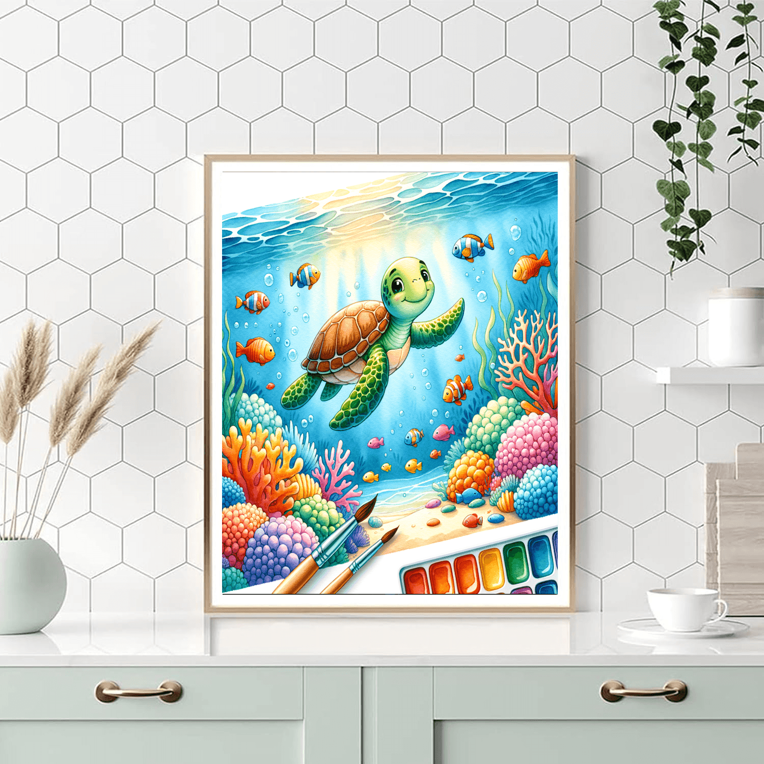 Underwater Explorer Turtle Paint By Numbers Kits