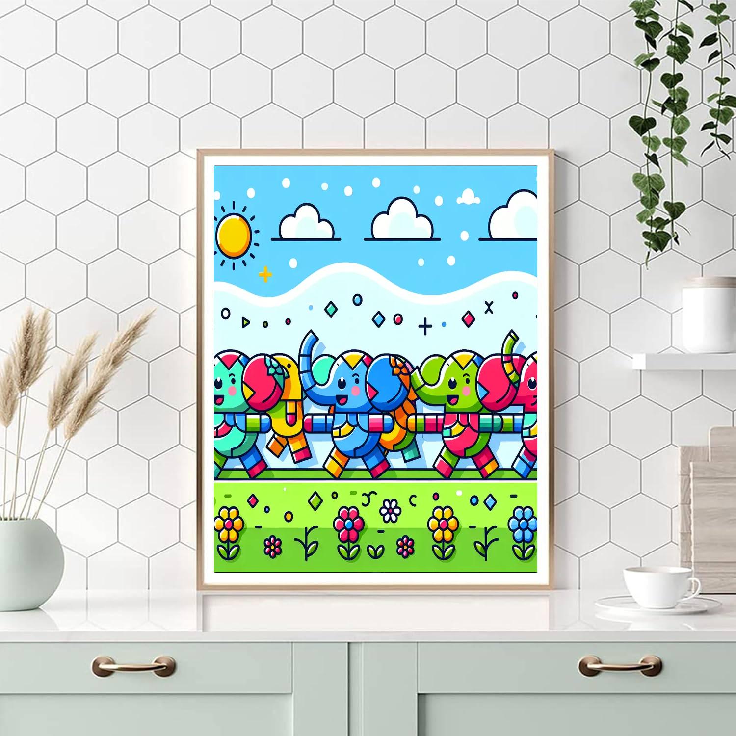 Articulate Elephant Parade Paint By Numbers