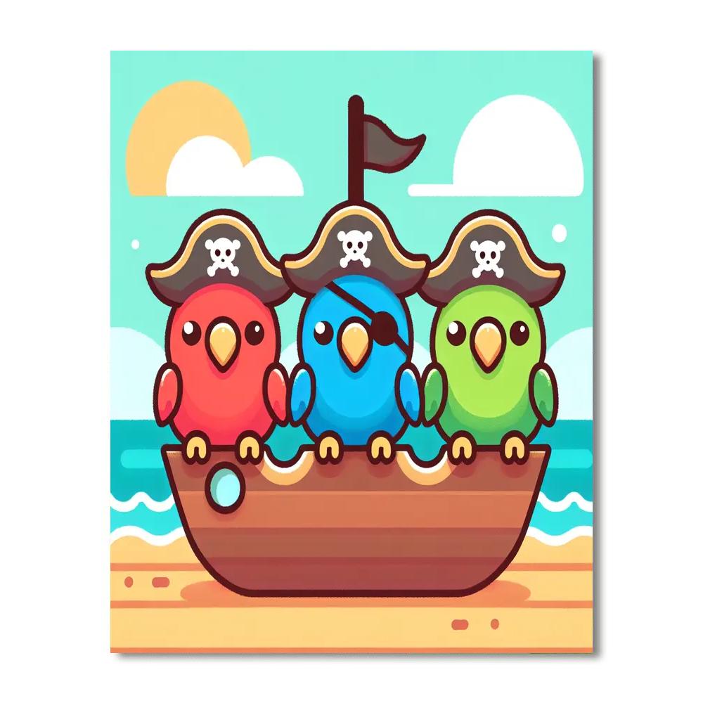 Pirate Parrot Pals Paint By Numbers Art