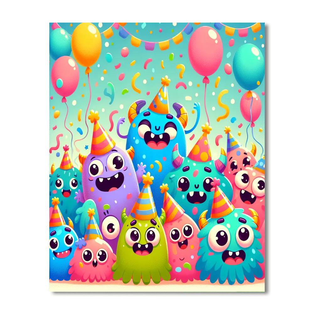 Giggling Party Monsters Numbered Painting Kits