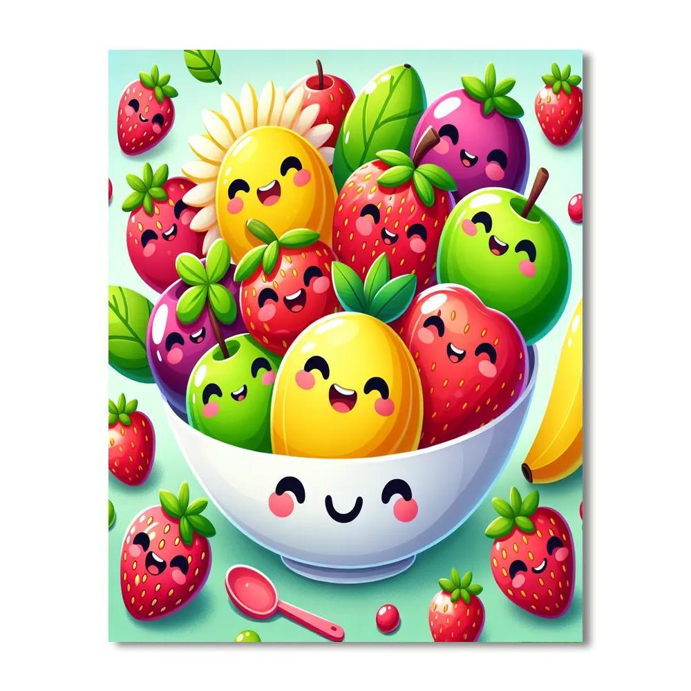 Happy Fruit Salad Painting By Numbers Kit