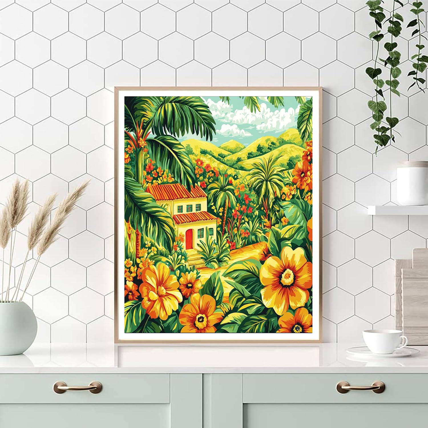 Frida Kahlo Inspired Tropical Spirit Mosaic  Painting Number Kit