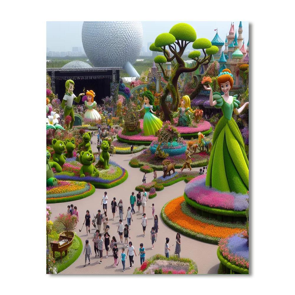The Flower Festival Of Epcot Painting By Numbers Kit