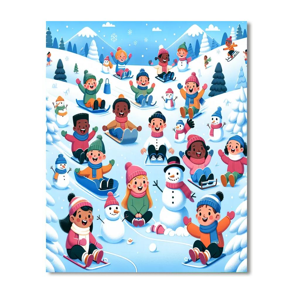 Playful Winter Festivities DIY Paint By Numbers