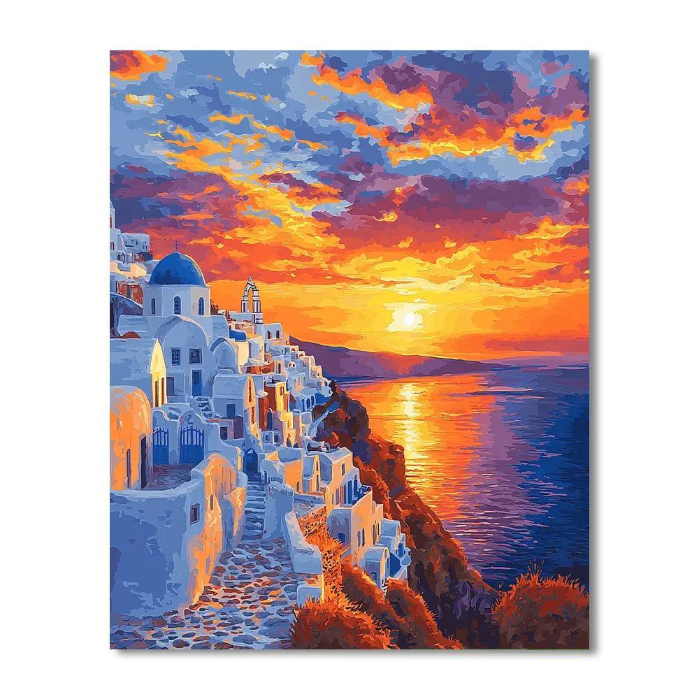 Santorini Sunset - Oia Paint By Numbers