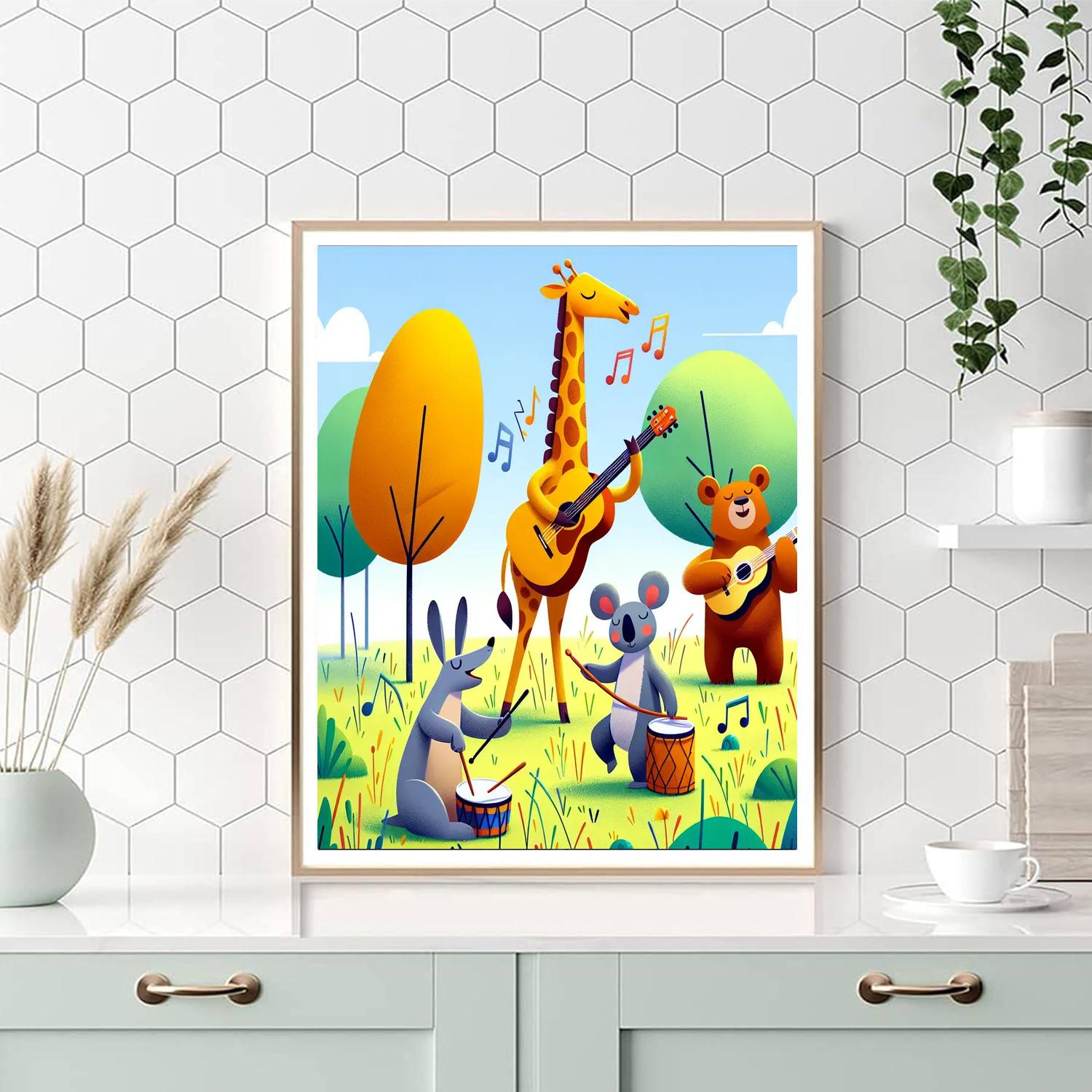 Happy Animal Orchestra Painting Number Kit