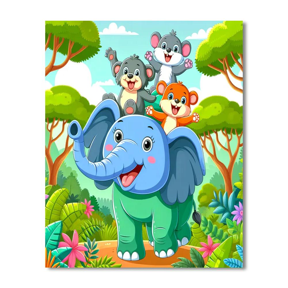 Jolly Jungle Joyride Painting Number Kit