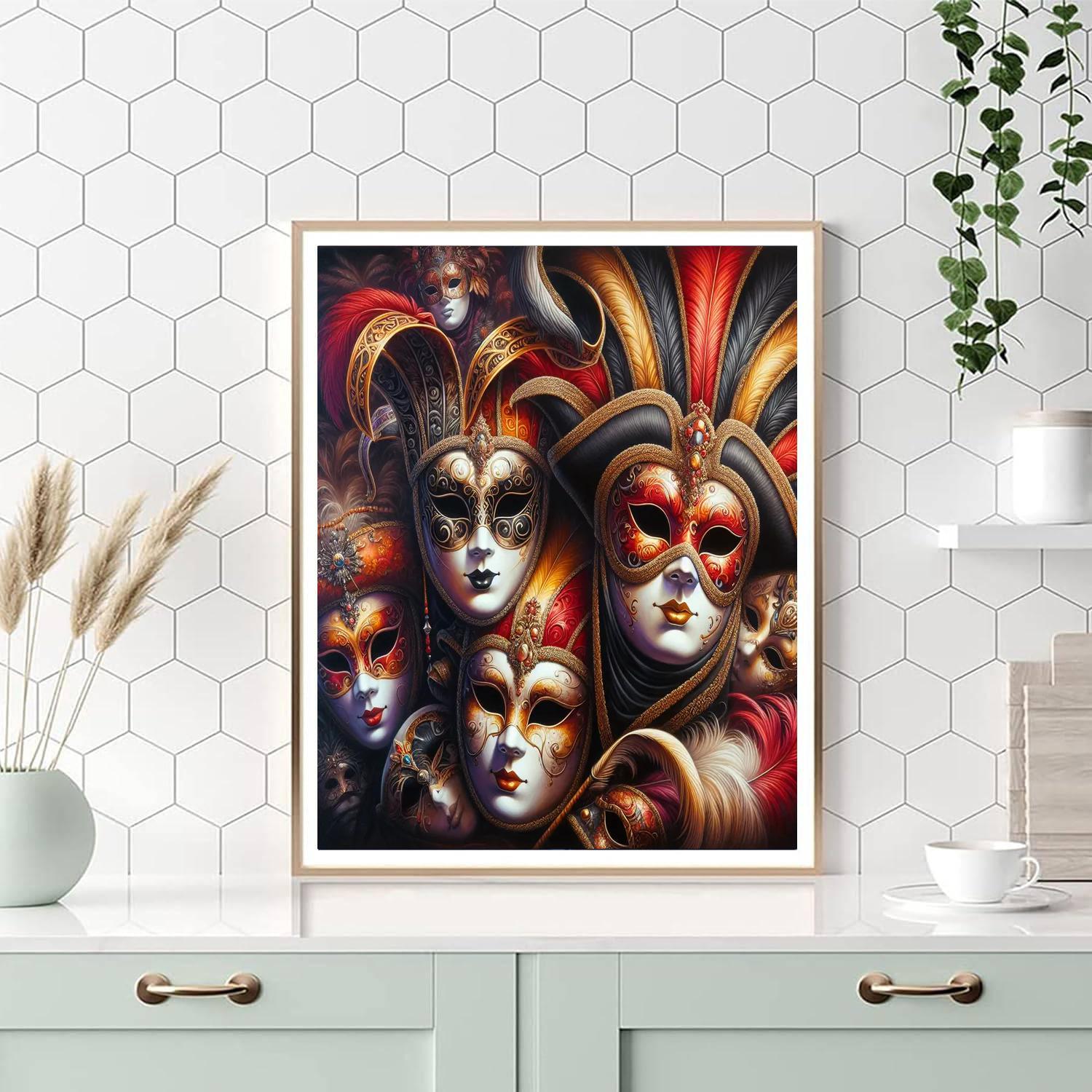 Venetian Mask Carnival Painting Number Kit