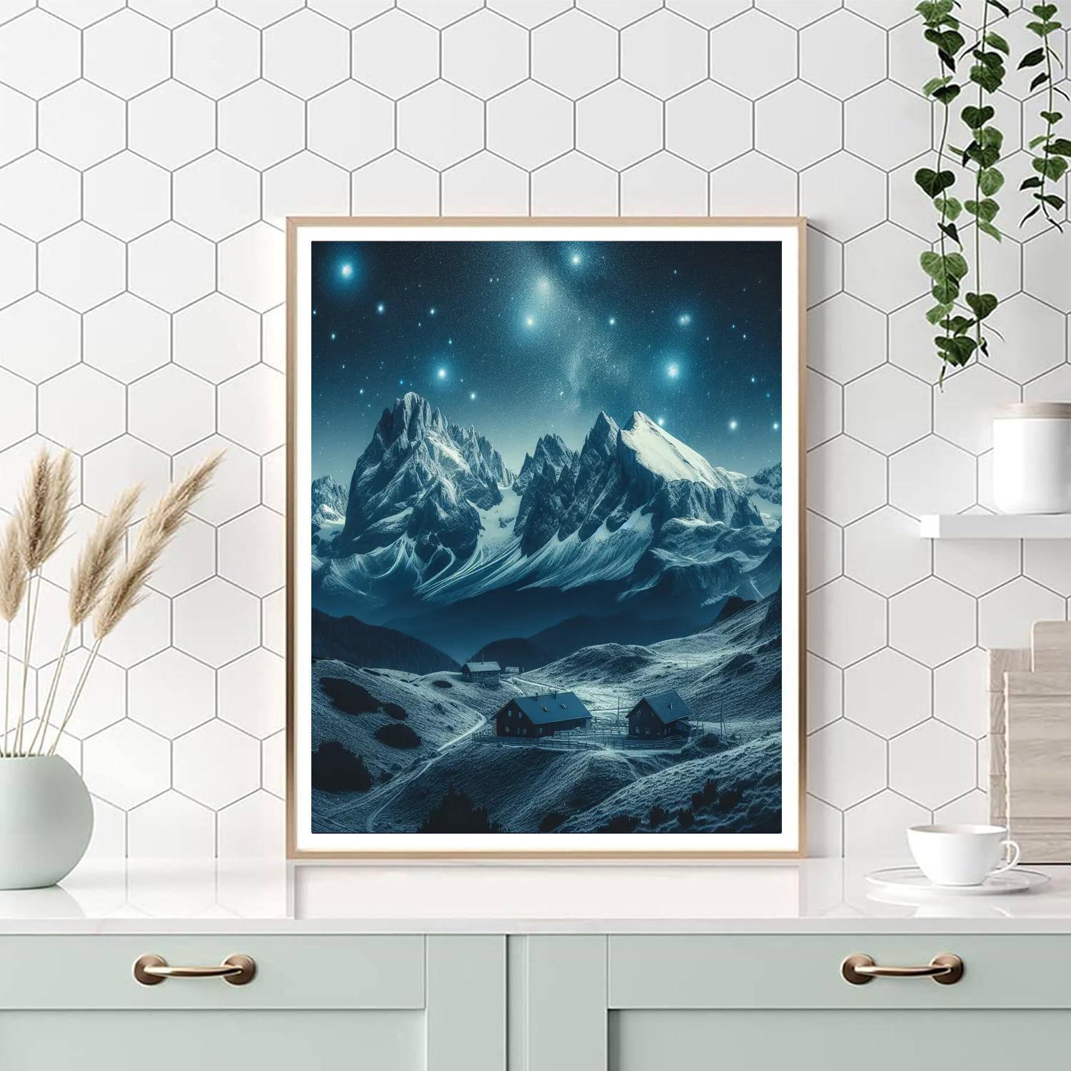 Starlit Mountain Refuge Paint By Color