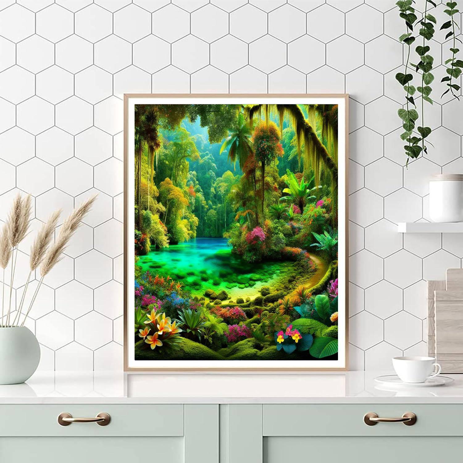 Tropical Lagoon Paradise Paint By Numbers Art