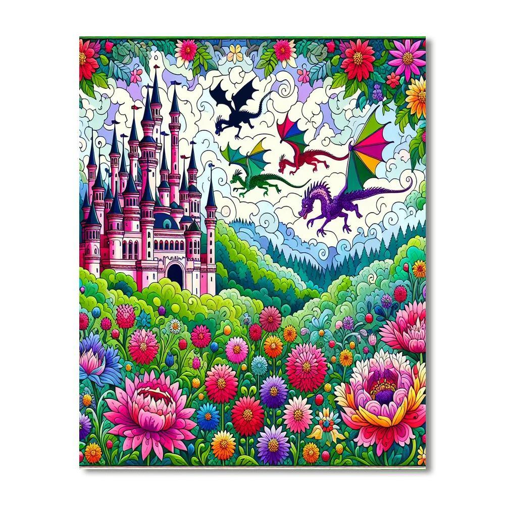 Joyful Fantasy Castle Painting By Numbers Kit