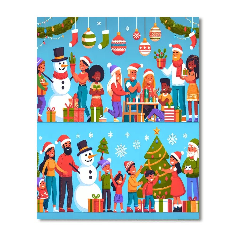 Jolly Holiday Adventures Paint By Numbers Art