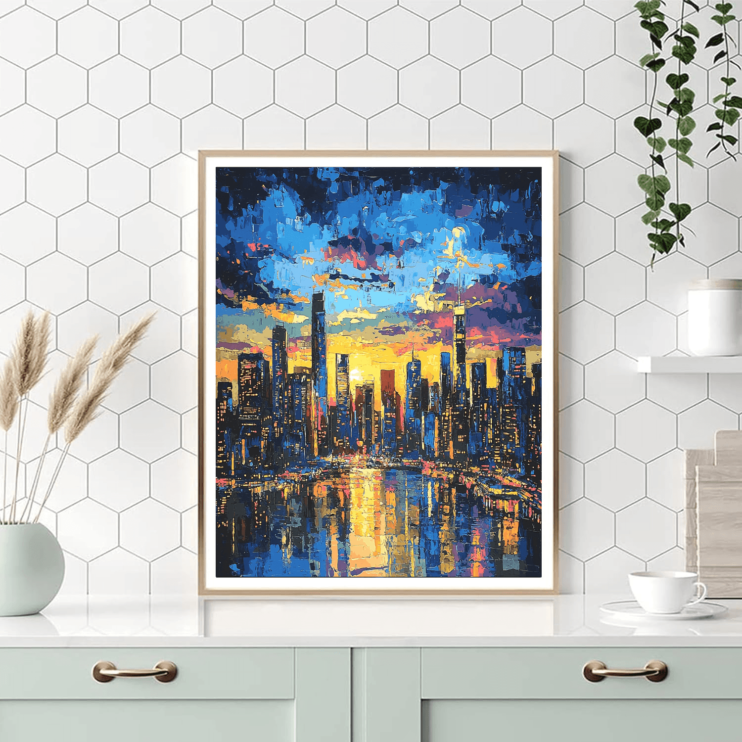 Contemporary Street Artist Inspired Melodic City Lights  Paint By Numbers Art