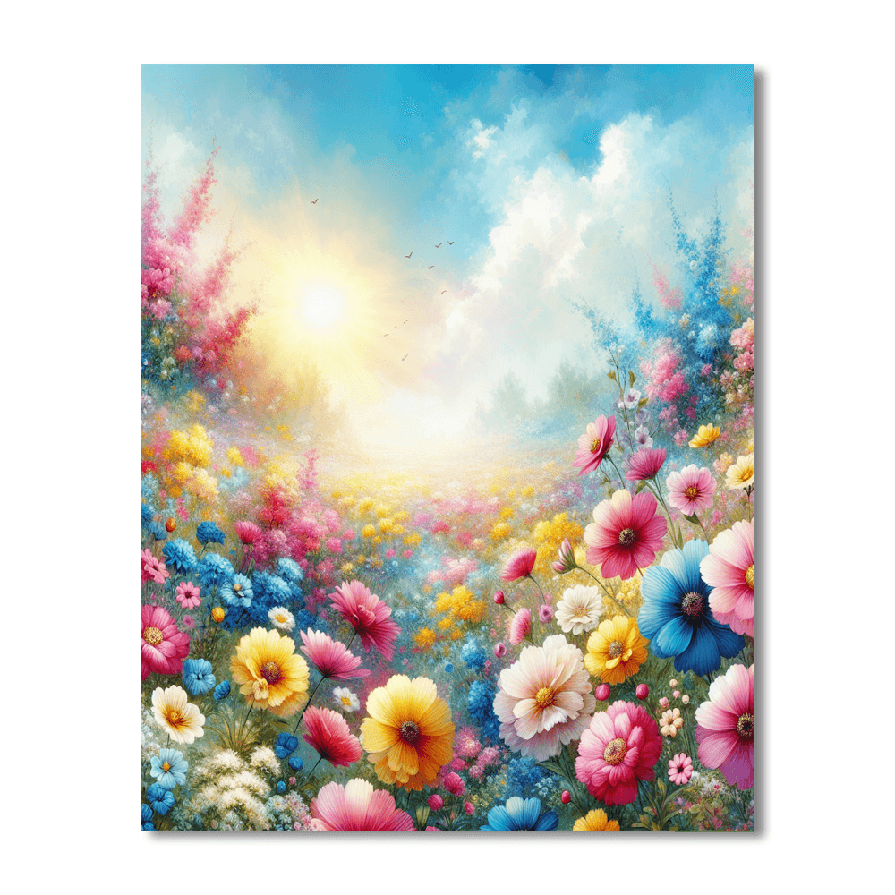 Vibrant Flower Fields Painting By Numbers Kit