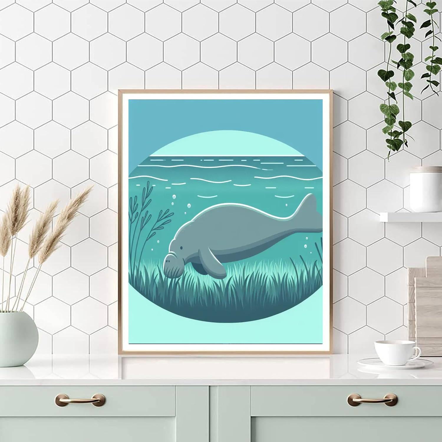 Dashing Dugong Paint By Numbers Art
