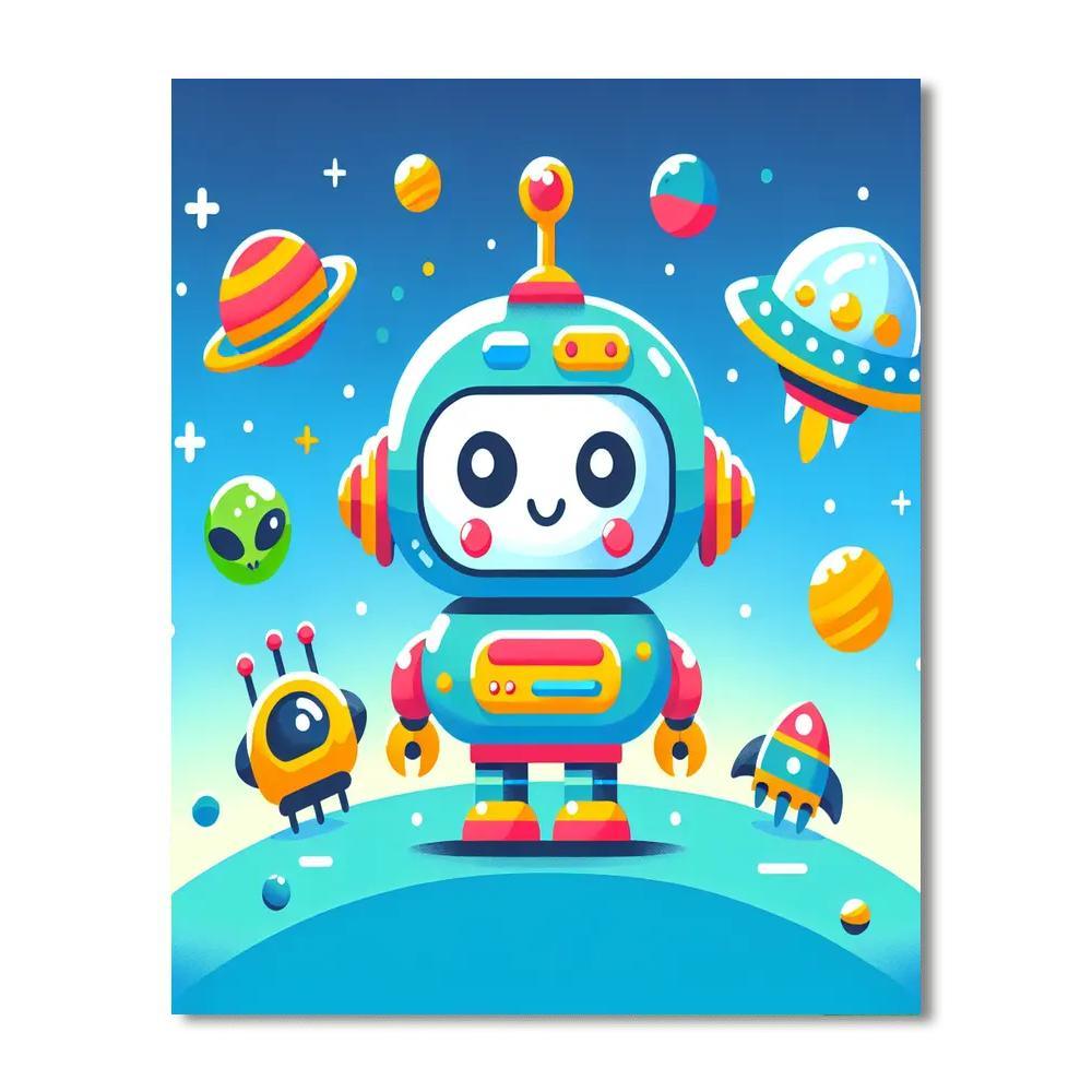 Galactic Robot Invasion Paint By Numbers Kits