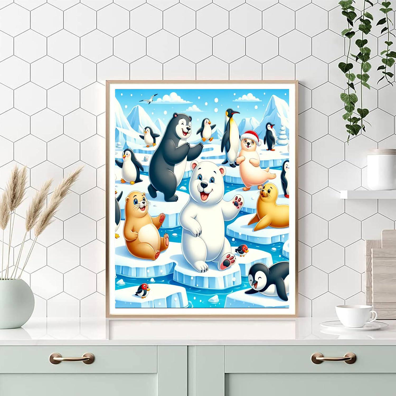 Playful Polar Pals Paint By Numbers