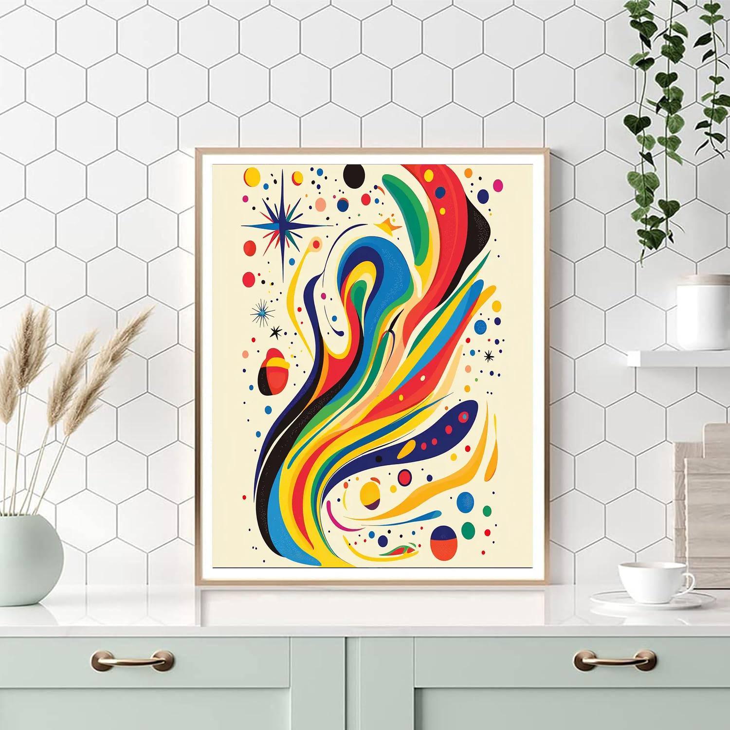 Joan Miró Inspired Whimsical Cosmic Dance  Paint By Number