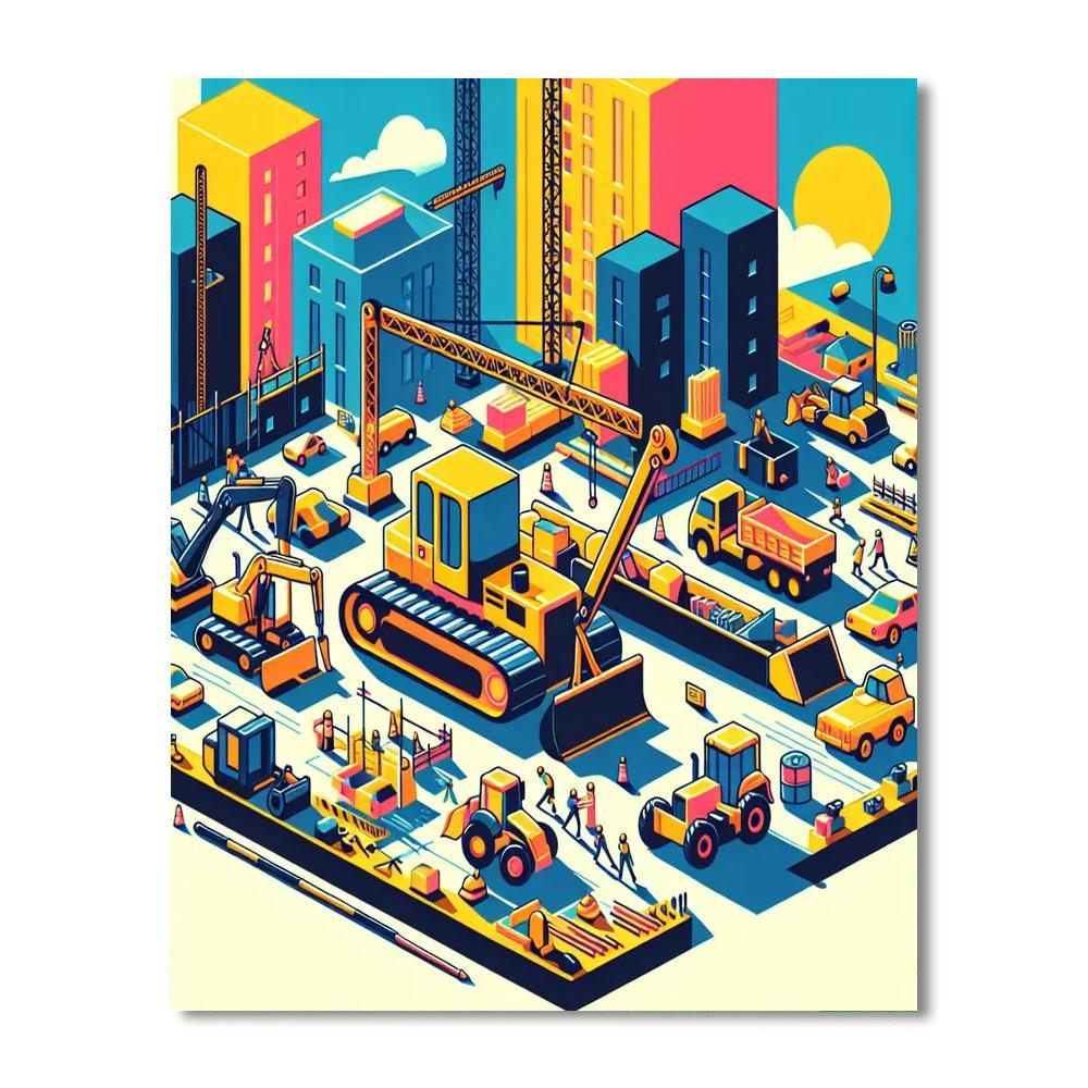 Construction Crew Capers Paint By Color