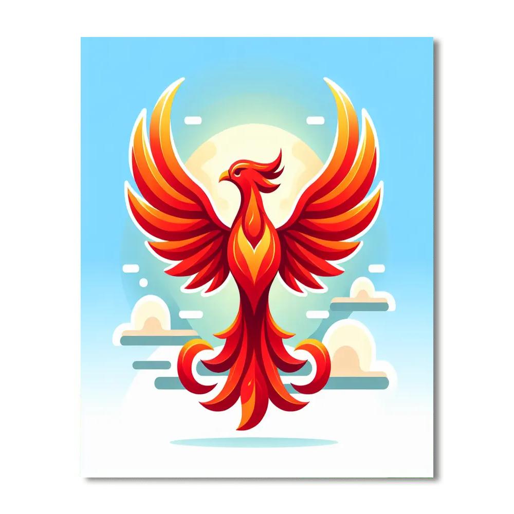 Mythical Phoenix Number Painting