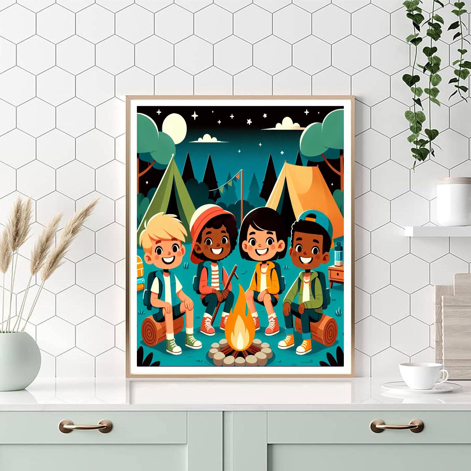 Happy Campers Adventure Paint By Numbers Art