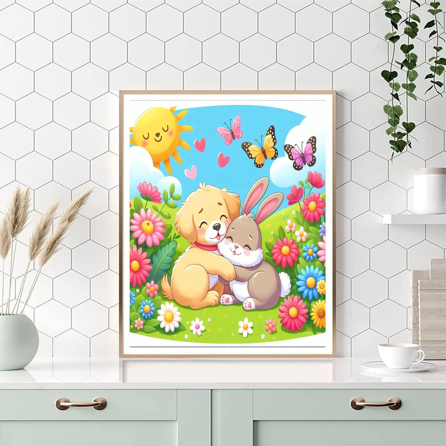 Cute And Cuddly Pets Paint By Numbers Art