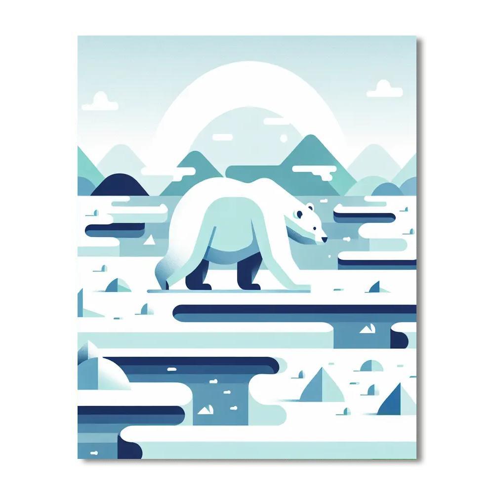 Polar Bear's Arctic Trek Paint By Numbers