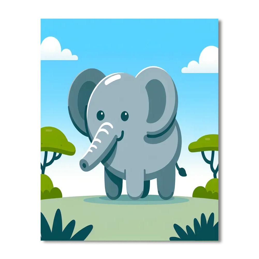 Enthusiastic Elephant Paint By Numbers Art