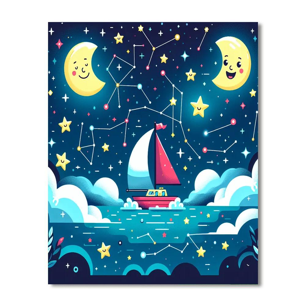 Sailing The Sea Of Stars Painting By Numbers Kit