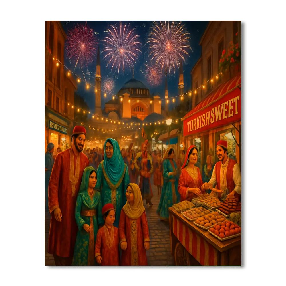 Eid Al-fitr Festivities - Istanbul, Turkey Paint By Numbers Art